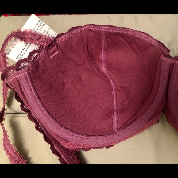 New DIM France purple strapless bra thong 38B M - Picture 9 of 9
